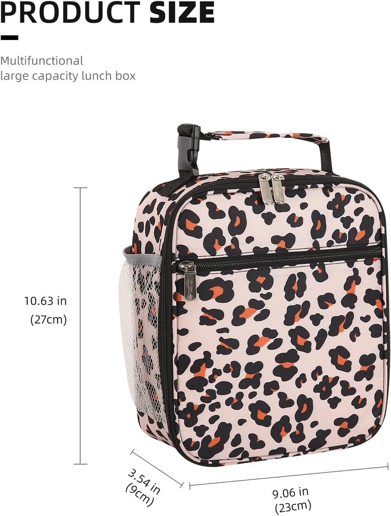 Lovoeo AYEANY Lunch box Lunch bag for men women Lunchbox Lunch bags Insulated Lunch bag Lunch box cooler (Leopard), Large - Image 2